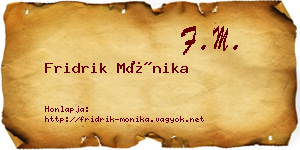 Fridrik Mónika névjegykártya